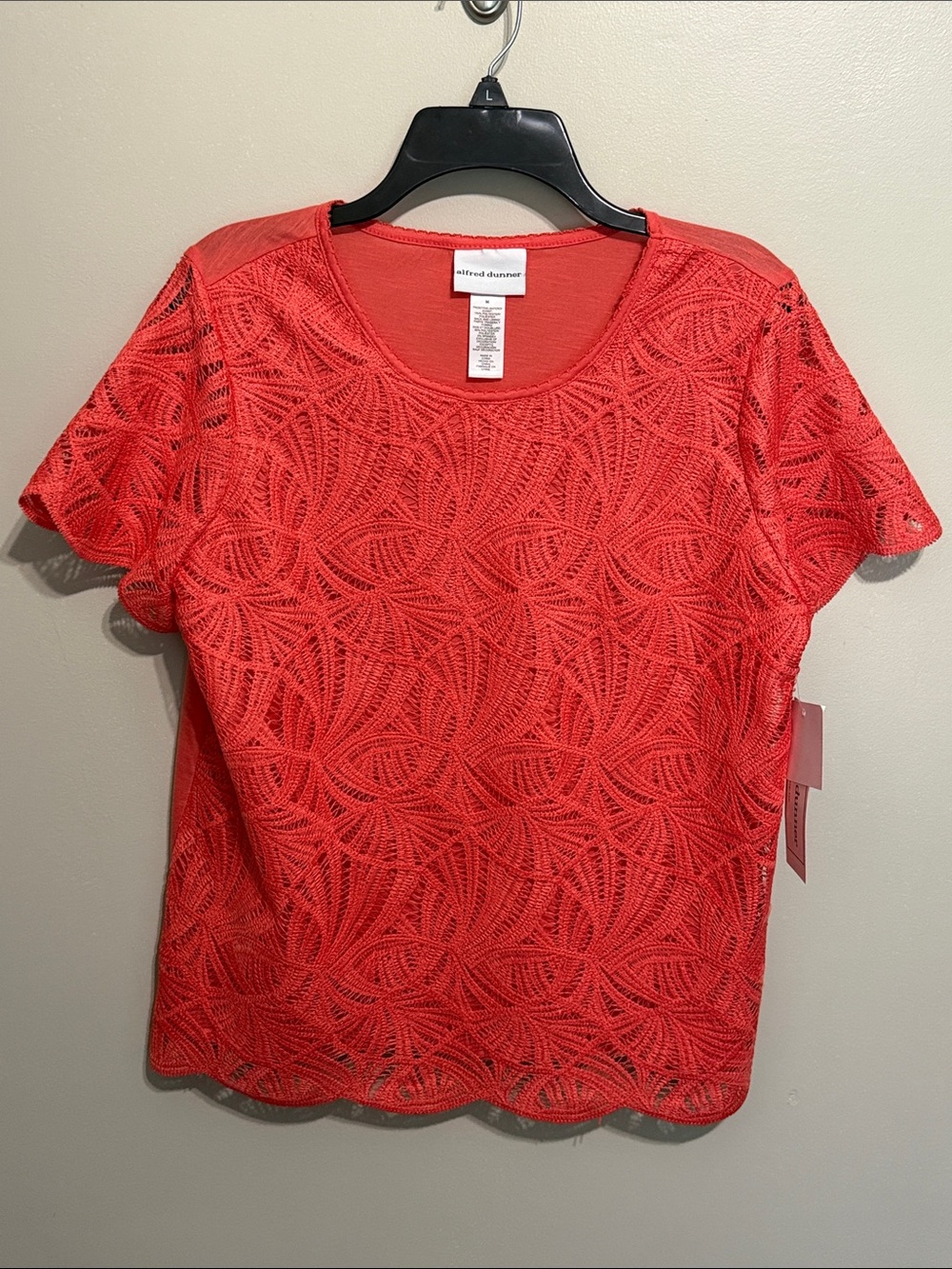 Alfred Dunner Lace Knit Short-Sleeve Top - Picture 1 of 3